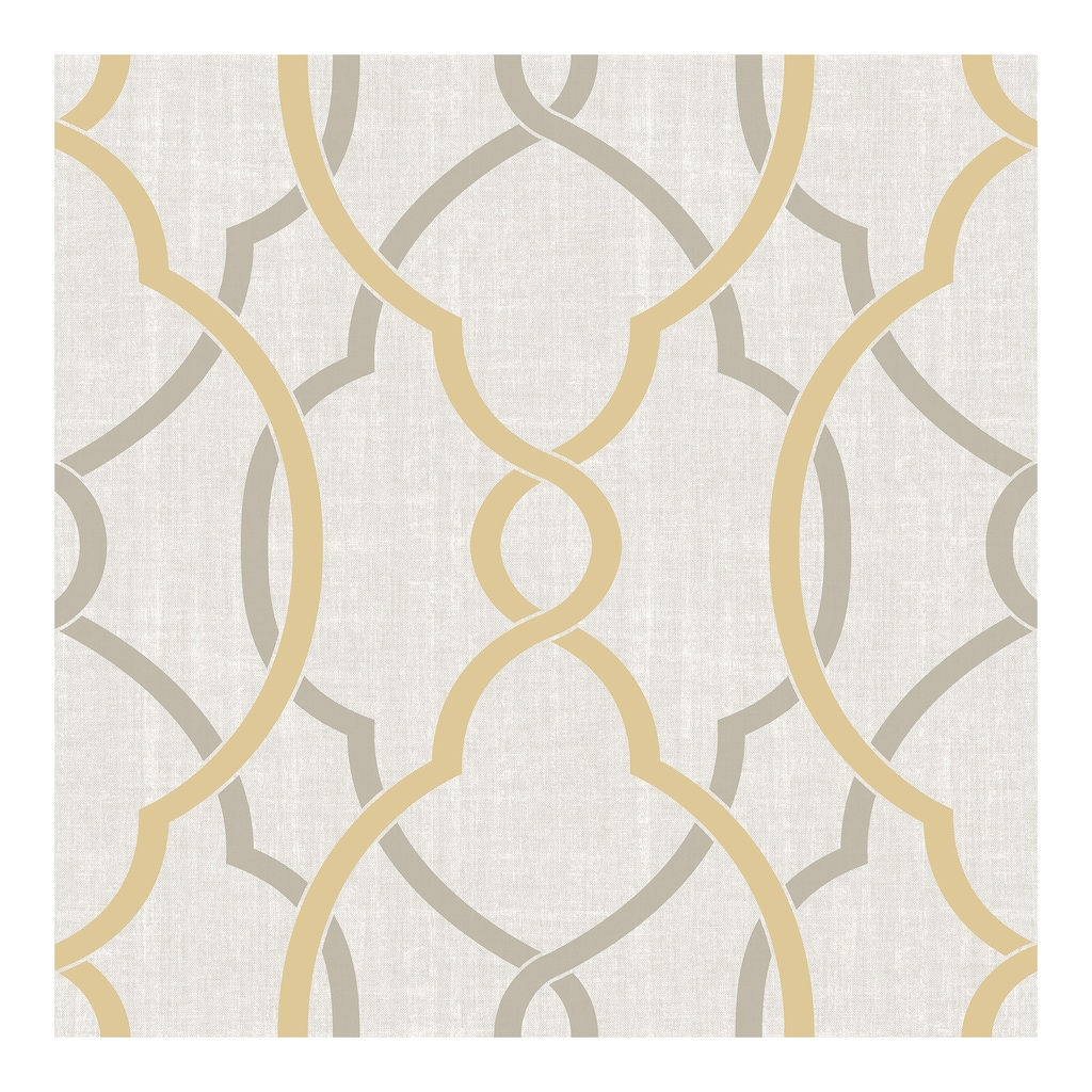 NuWallpaper Sausalito Taupe/Yellow Peel & Stick Wallpaper - 216in x 20.5in x 0.025in