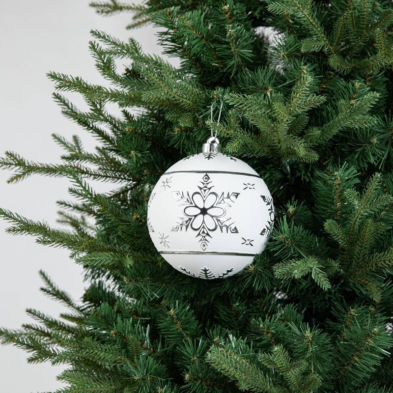 Glitzhome 18ct Christmas Tree Whimsical Red/ Green/ Silver Deluxe Large Ball Ornaments