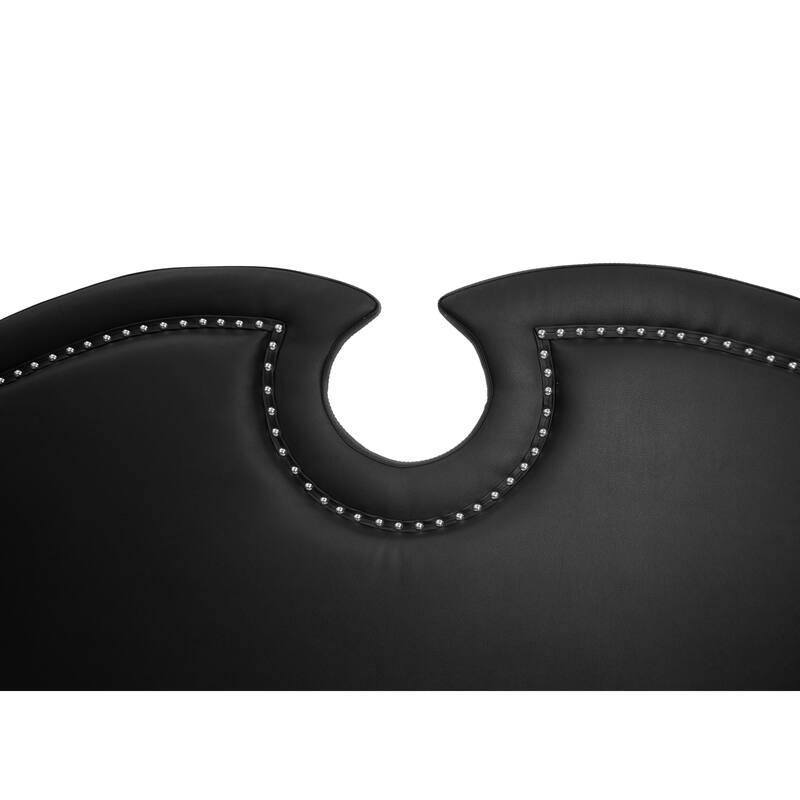 Queen Size Faux Leather Panel Bed with Wood Frame