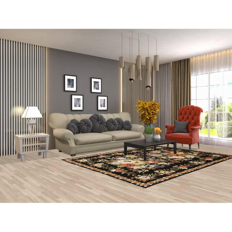 Vegetable Dye Wool/ Silk Aubusson Area Rug Hand-knotted Office Carpet - 5'9" x 8'2"