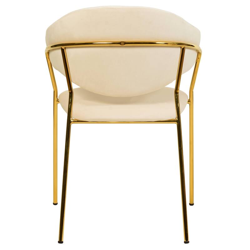LeisureMod Set of 4 Bella Upholstered Leather/Velvet Accent Dining Chair in Gold Base for Home, Dining Room & Kitchen Furniture