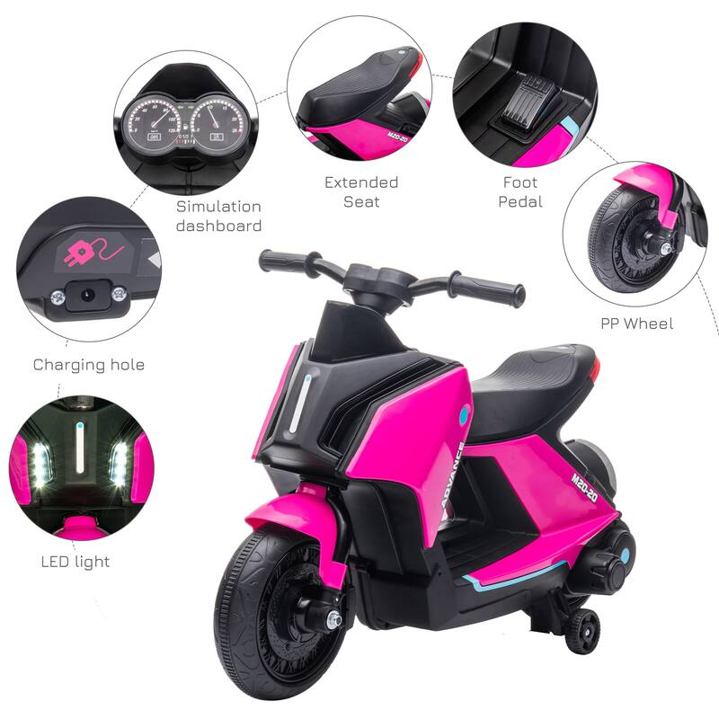 Battery-Powered Kids Motorcycle Ride-On Toy with Adjustable Speed, Working Headlights & Radio for Kids 2-4 Years