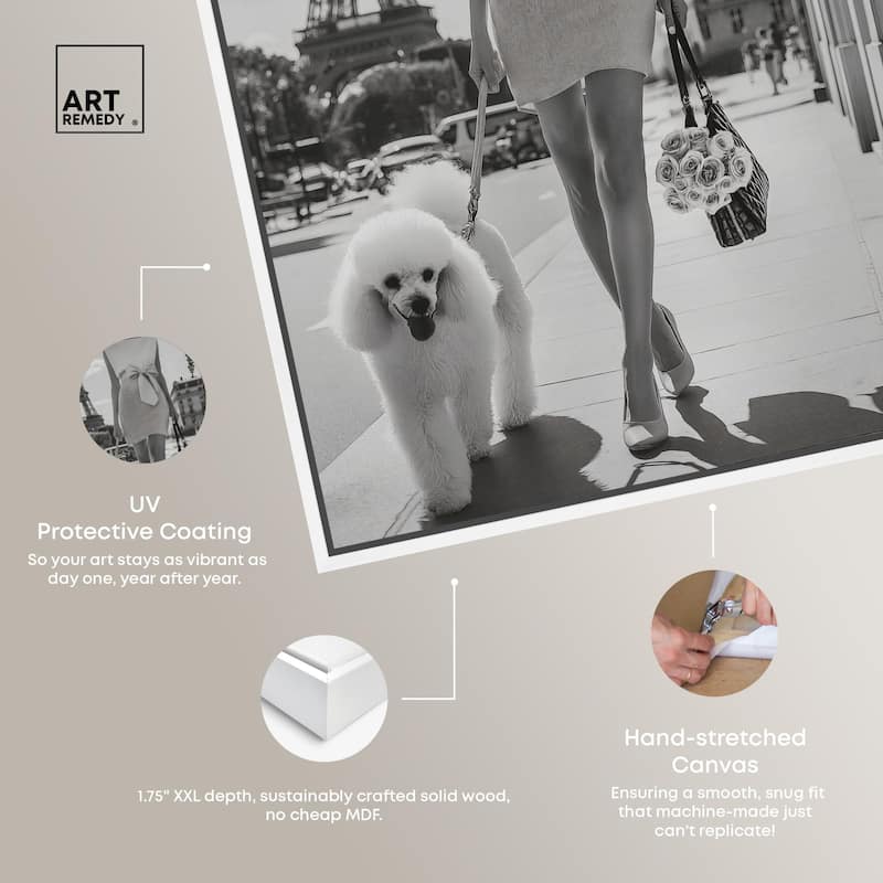 Poodle Paris Canvas by Art Remedy