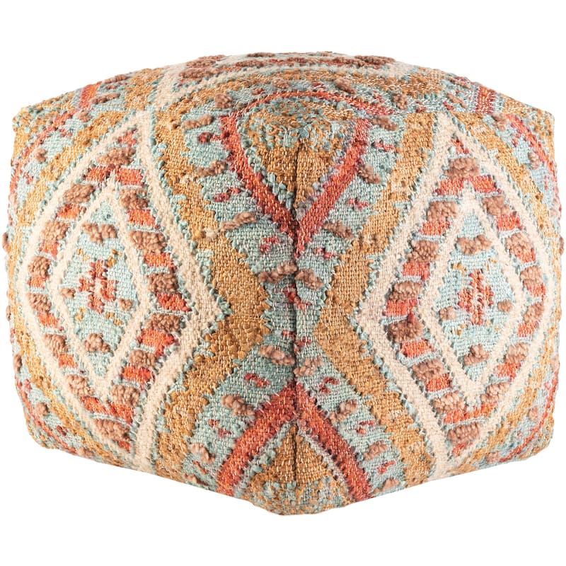 Reissa Bohemian Geometric Colorful Pouf