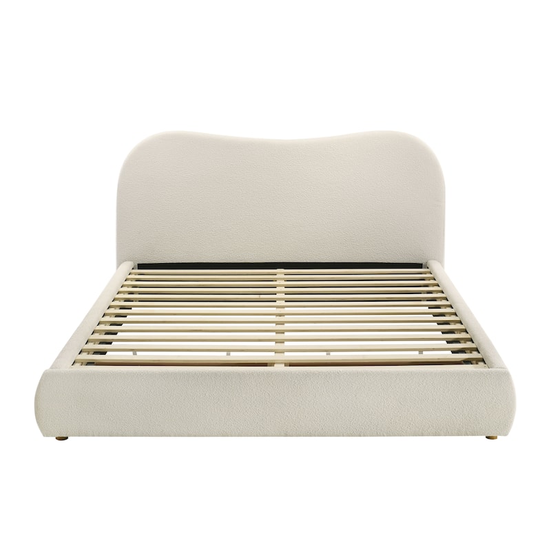 Furniture of America Niric Modern Fabric Upholstered Platform Bed with Storage Footboard