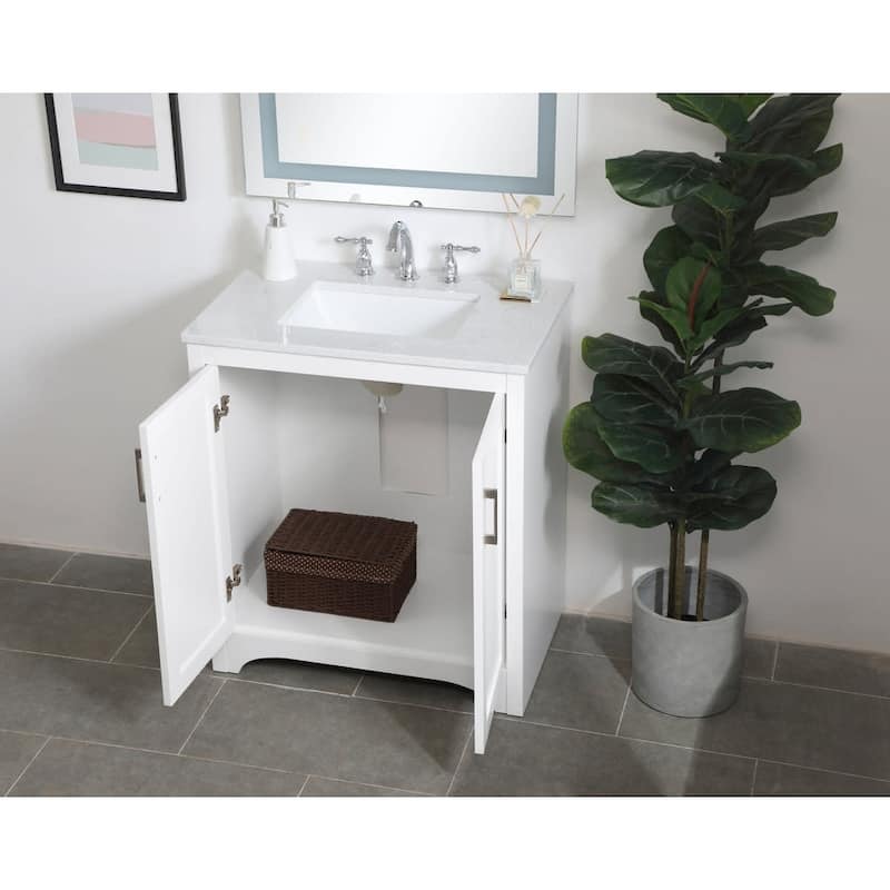 Elegant Lighting VF17030 Moore 30" Free Standing Single Basin Vanity