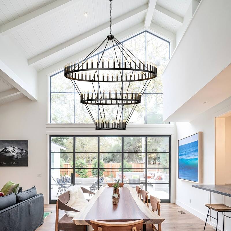Large Wagon Wheel Chandelier,Round High Ceiling Chandeliers