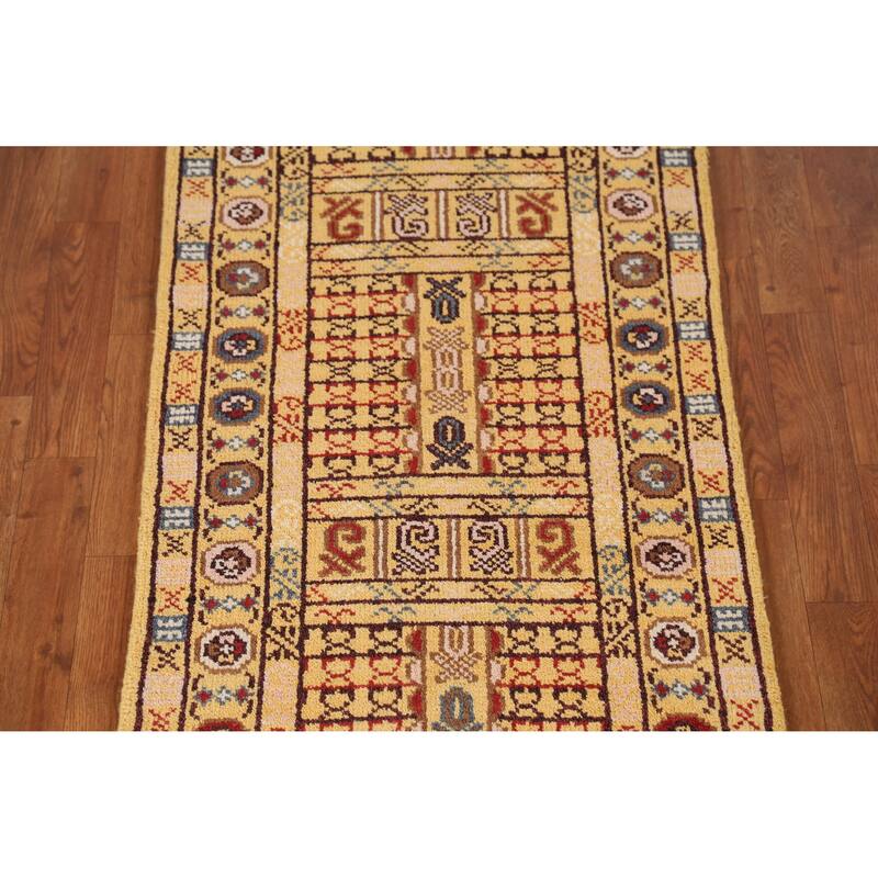 Geometric Heriz Serapi Runner Rug Traditional Handmade Wool Carpet - 2'4" x 7'8"
