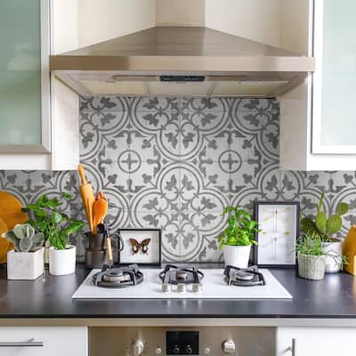 Merola Tile Llama Arte Loire Silver Smoke 9-3/4" x 9-3/4" Porcelain Floor and Wall Tile