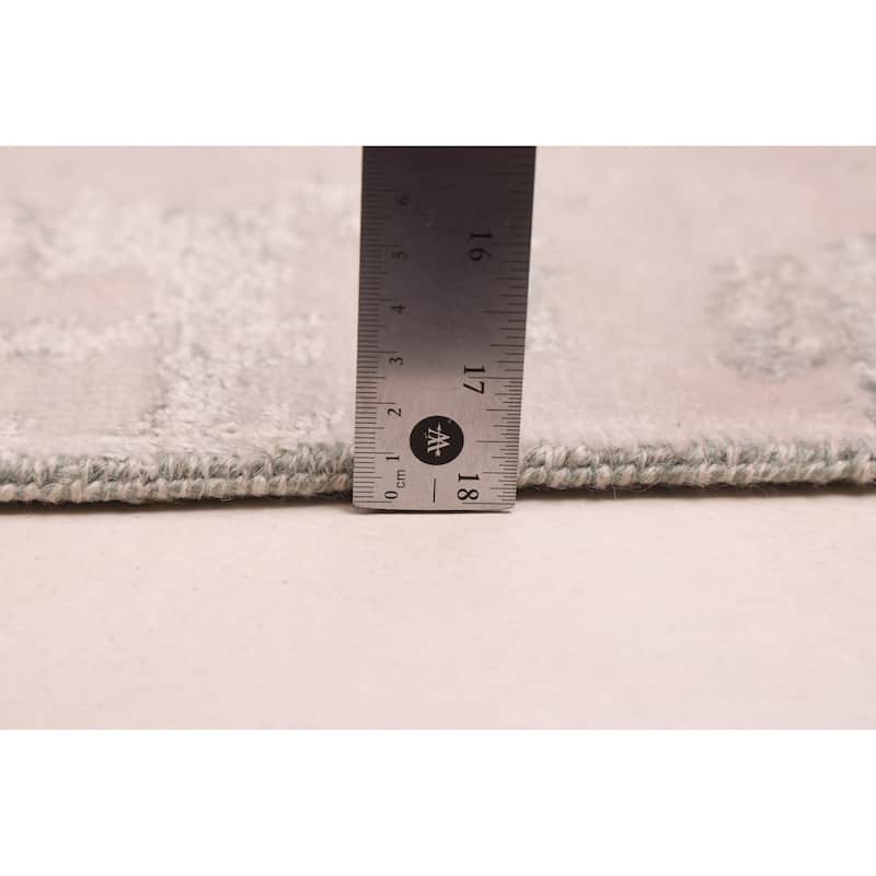 ECARPETGALLERY Hand-knotted Legacy Dark Green Silk, Wool Rug - 2'6 x 12'0