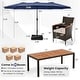 preview thumbnail 19 of 53, Costway 11 PCS Patio Dining Set with 15ft Double-Sided Patio Umbrella