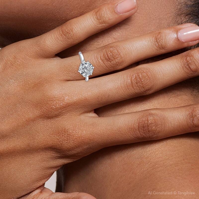 Certified 7Ct Diamond Engagement Eternity Wedding Ring Lab Grown White Gold