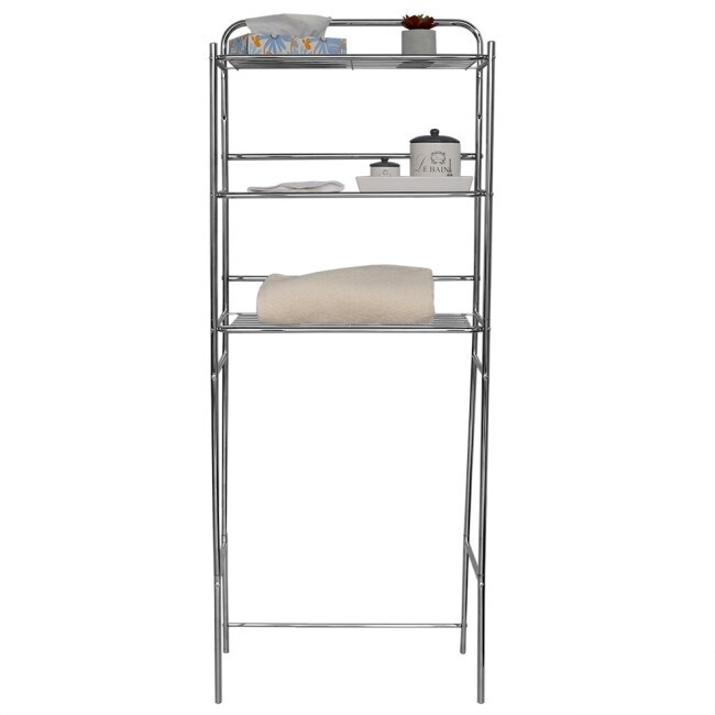 bathroom corner shelf unit chrome