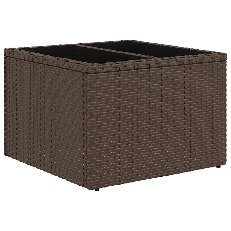 vidaXL 8/9 Patio Sofa Set with Cushions Black/Brown/Grey Poly Rattan - 113.2 x 69.9 x 27.2