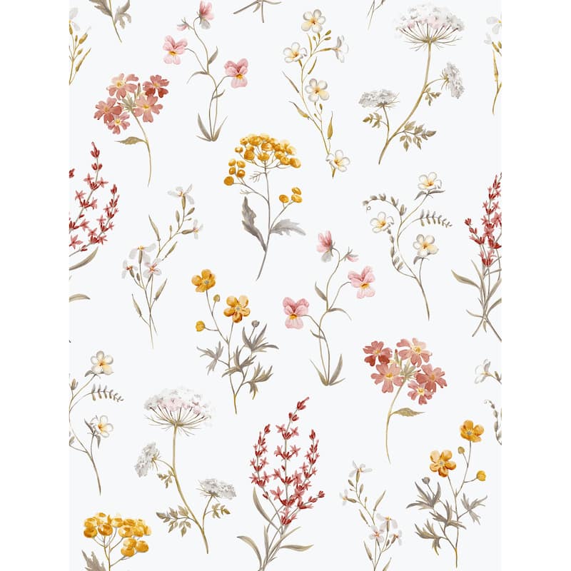 Galerie Wallcoverings Spring Blossom Botanical Floral Mix Non-woven Matte Wallpaper Roll - 33 feet x 21 inches - Yellow