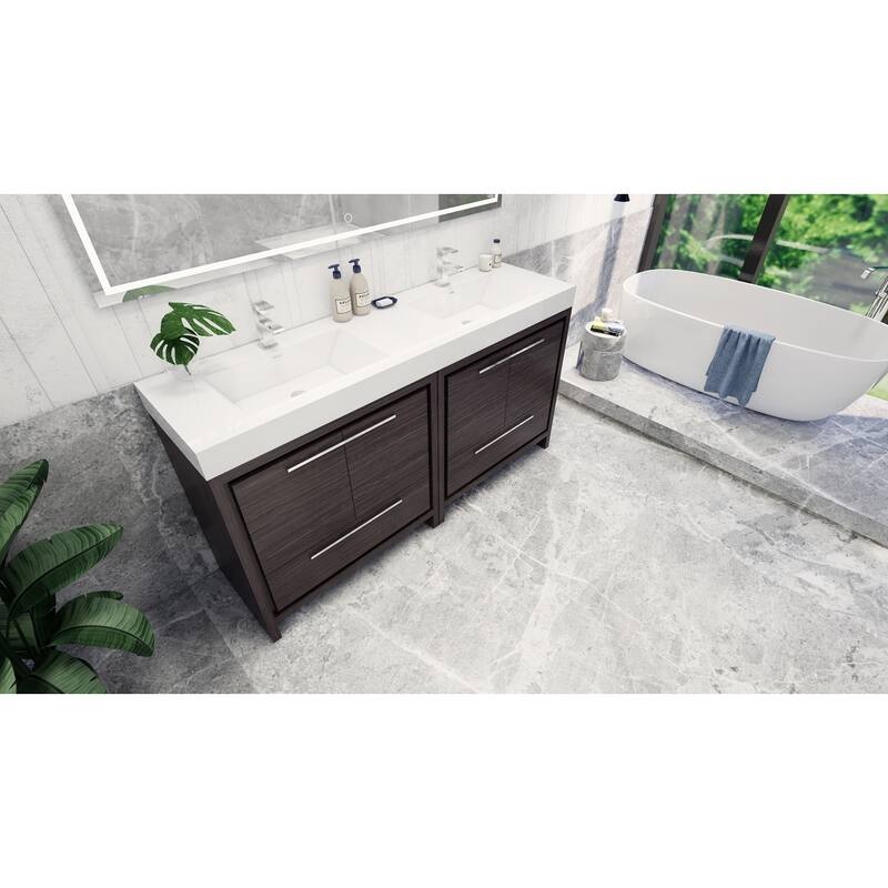 Dove 72'' Freestanding Vanity with Double Reinforced Acrylic Sink