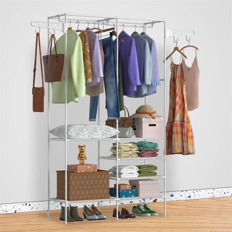 Multifunctional Freestanding Garment Rack Organizer