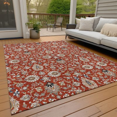 Machine Washable Indoor/Outdoor Traditional Persian Chantille Rug