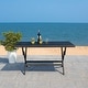 preview thumbnail 49 of 59, SAFAVIEH Outdoor Akita Folding Table with Umbrella Hole - 54.6" x 31.2" x 28.08"
