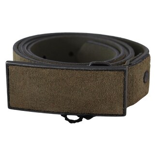 Costume National Belt Mettalic Gray Leather Logo Belt