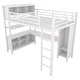preview thumbnail 7 of 50, All-in-One Metal Loft Bed with L-Shaped Desk & Wardrobe, Bedrooms Bed Frame with Storage Cubes, Shelves, Full-Length Guardrails
