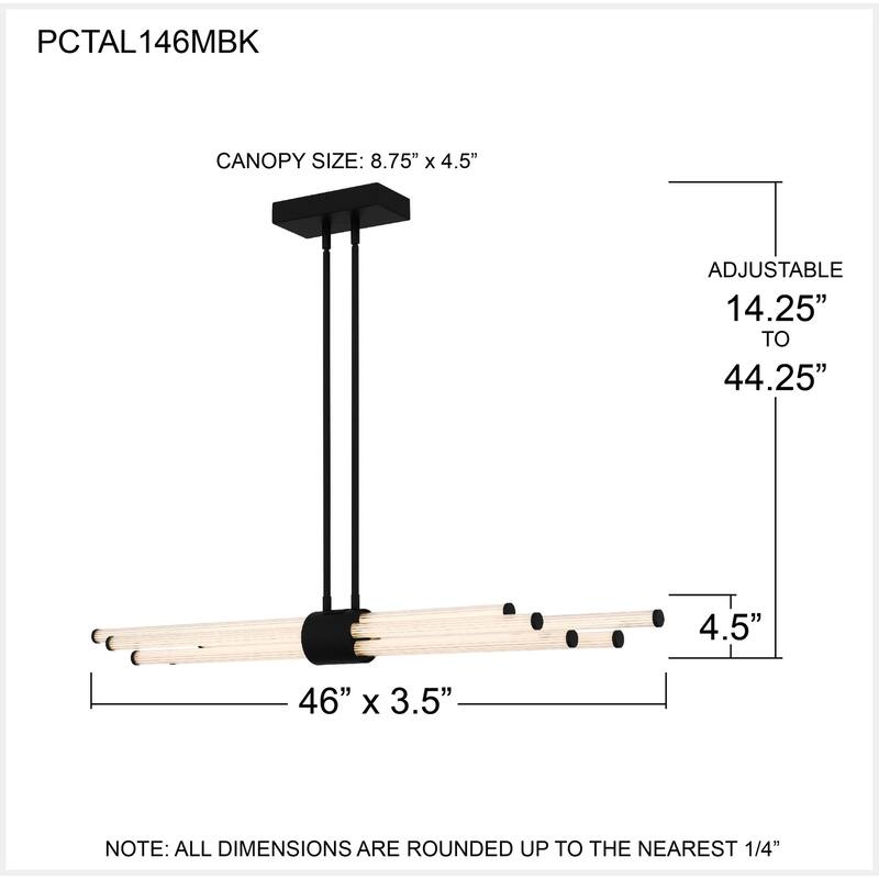 Talbott Integrated LED Matte Black Linear Chandelier