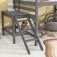 preview thumbnail 4 of 5, Gray Full Size Loft Bed with Platform and Ladder
