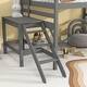 preview thumbnail 4 of 5, Gray Pine Wood Loft Bed with Platform & Ladder, Safety Rails, Easy Assembly