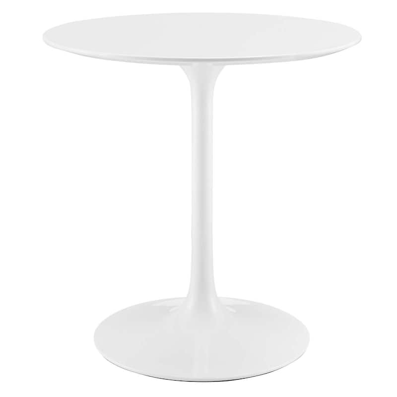 Round Wood Top Dining Table - White