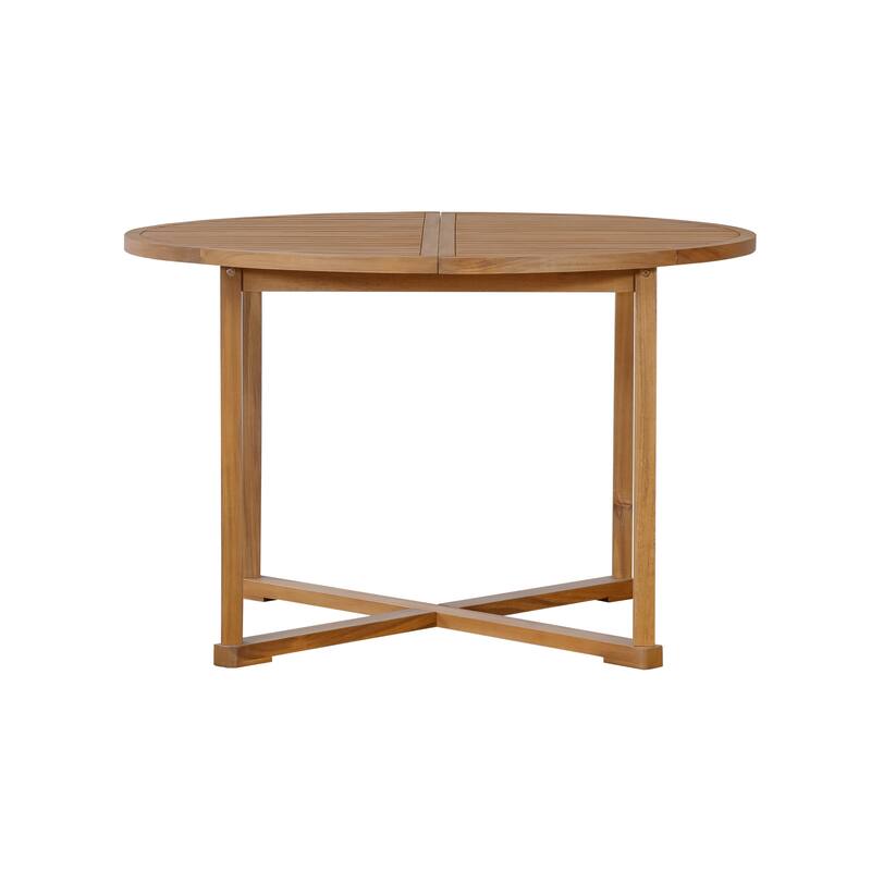 5-Piece Outdoor Dining Set with Acacia Wood Chairs and Round Table for Patios and Gardens