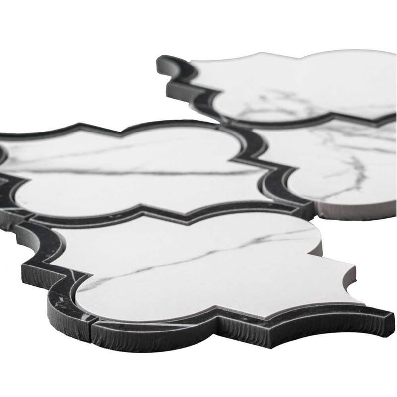The Tile Life Stately Lantern 9" x 14" Polished Porcelain Mosaic Wall & Backsplash Tile
