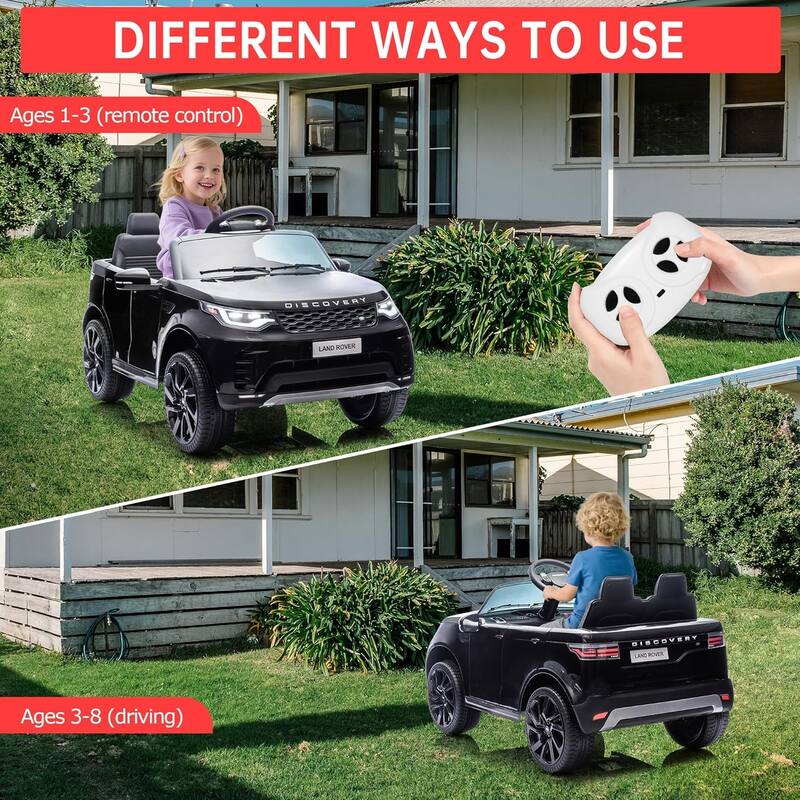 12V Kids Ride On Car,Licensed Land Rover Style, 4.5Ah Battery, 2 Motors, 3 Speed Modes, Safety Features