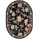 preview thumbnail 37 of 74, SAFAVIEH Handmade Chelsea Rubi French Country Floral Wool Rug 4'6" x 6'6" Oval - Black