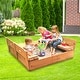 preview thumbnail 11 of 15, Badger Basket Covered Convertible Cedar Sandbox with Two Bench Seats - 46.5 inches L x 46.5 inches W x 9.5 inches H