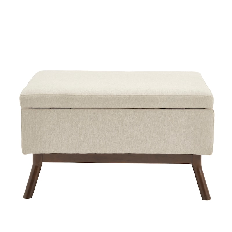 Mid-century Modern Square Coffee Table, Storage Ottoman with Flip Top, Shoe Bench with Hidden Storage Compartment