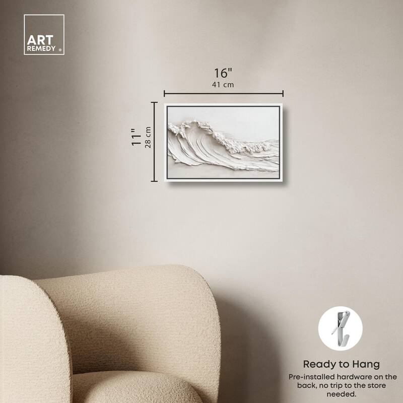 Wave on White Canvas by Art Remedy