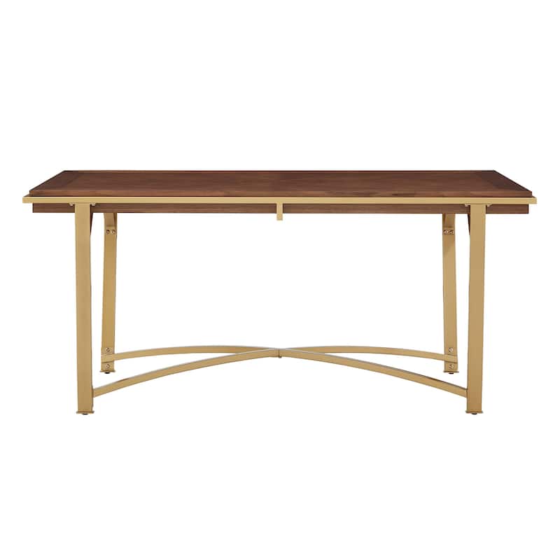 Cooke Natural Finish Gold Metal 72-inch Dining Table by iNSPIRE Q Modern