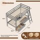 preview thumbnail 5 of 24, Twin Over Twin Bunk Bed Wood Bed Frame with 2 Storage Drawers and Ladder-Gray