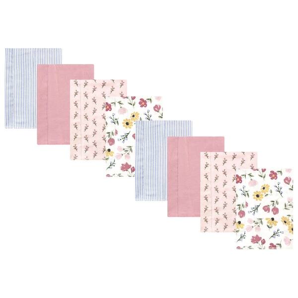 slide 1 of 1, Hudson Baby Girls Cotton Poly Flannel Burp Cloths 8-Pack, Soft Painted Floral, One Size - Soft Painted Floral 8-Pack - One Size One Size - Soft Painted Floral 8-Pack