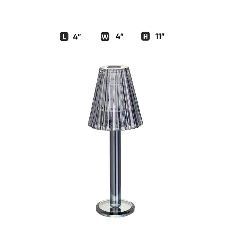 12 Inch Crystal Glass Candle Lamp with Stylish Glass Shade for Decor