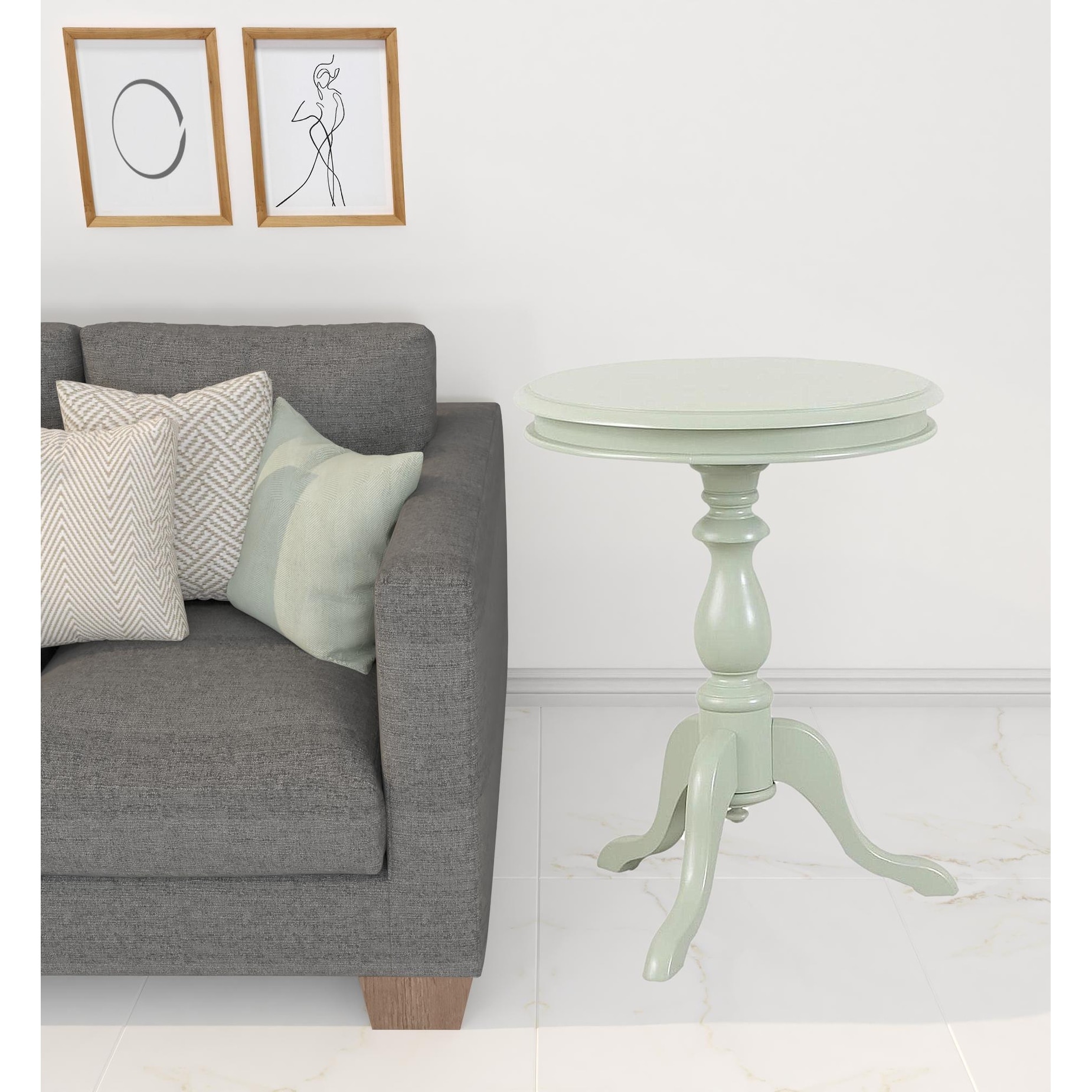 HomeRoots 25" Antique Ivory Manufactured Wood Round End Table