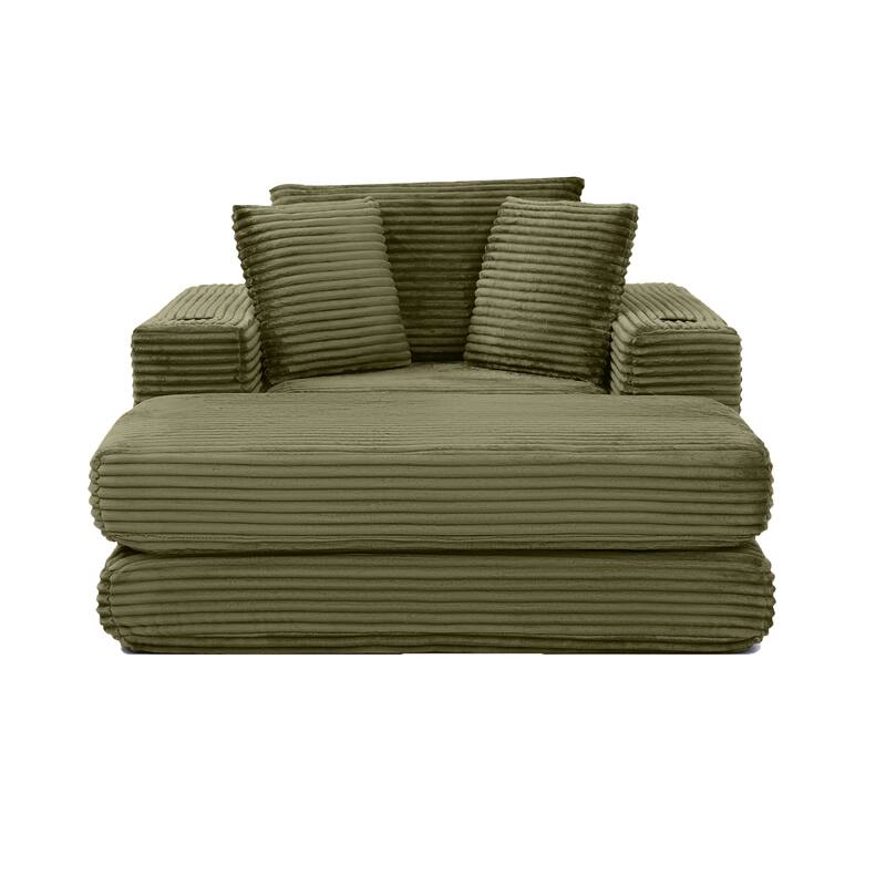 52.4'' Boneless Chaise Lounge Chair Indoor-Oversized Cloud-Like Cozy Comfy Modular 3-in-1 Sofa Bed