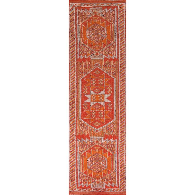 Oushak Turkish Vintage Runner Rug Hand-Knotted Entryway Wool Carpet - 2'9"x 11'7"