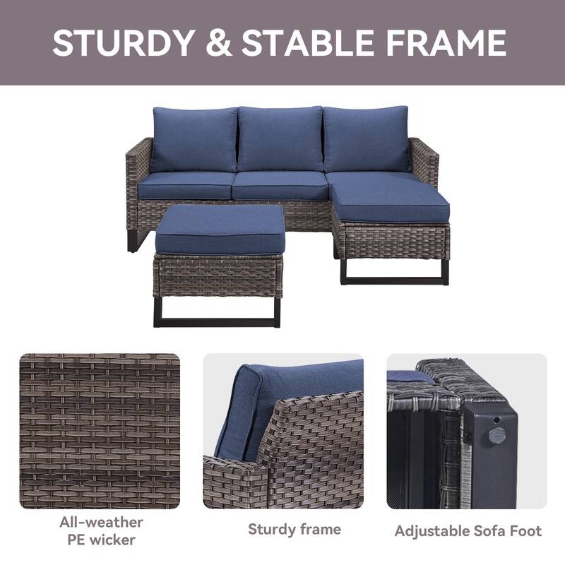 5 Piece Patio Sofa Chair Furniture Set