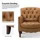 preview thumbnail 29 of 68, HULALA HOME Wemer Traditional Genuine Leather Armchair with Tufted Back