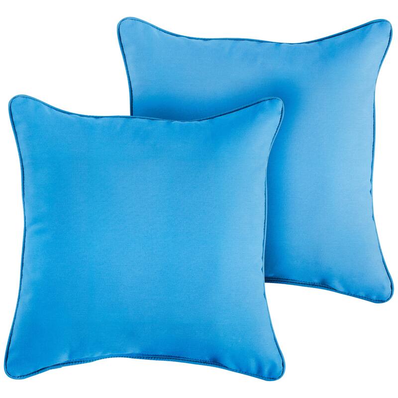 Sorra Home Sunbrella Canvas Capri Corded Indoor/ Outdoor Pillow Set (Set of 2)