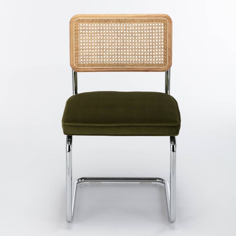 Latham Cane Back Velvet Side Chair (Set of 2)