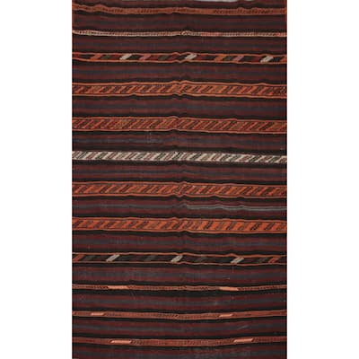 Hand Woven Oriental 100% Wool Carpet Southwestern Tribal Multi-Colored Kilim Area Rug - 10' 5'' X 6' 2''