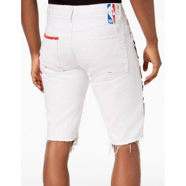 Shop Heritage America Mens Shorts White Size 32 Denim Bulls
