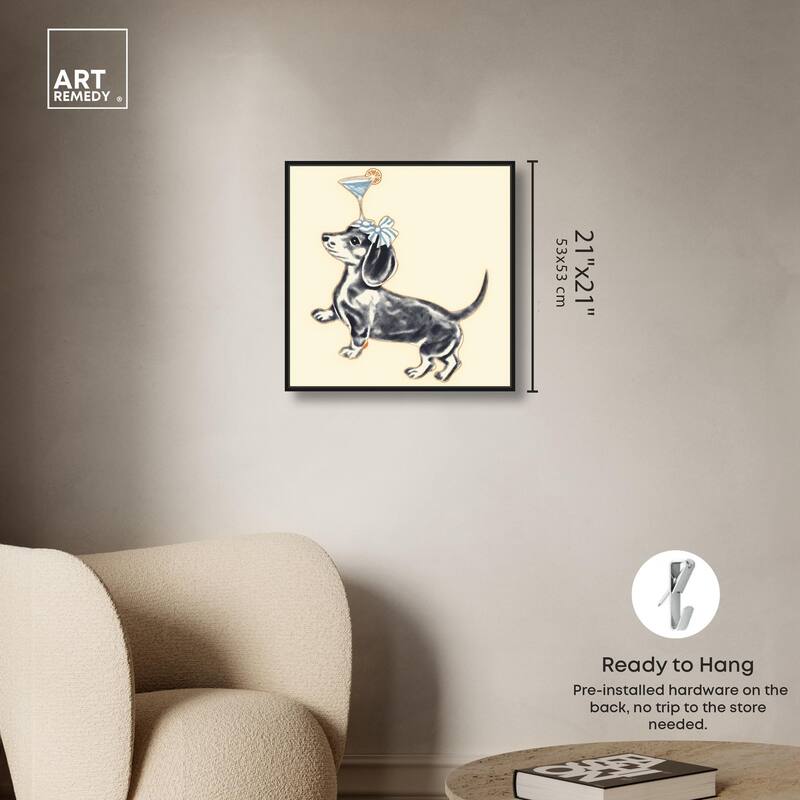 Martini Pup I Canvas by Art Remedy